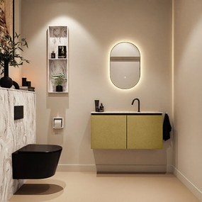 Mondiaz Ture DLux toiletmeubel 100cm oro met wastafel glace midden met kraangat