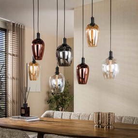 Hanglamp Met Gekleurde Glazen Kappen