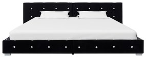 vidaXL Bedframe fluweel zwart 180x200 cm