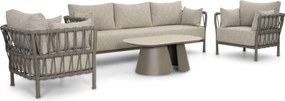 Stoel en Bank Loungeset 5 personen Rope Taupe  Santika Furniture Santika