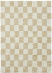 Handgeweven karpet Bilbao met ruitpatroon