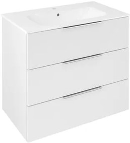 Sapho Cirasa wastafel onderkast 80x46x75cm met 3 lades wit glans