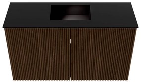 Mondiaz Joya 70cm toiletmeubel walnut met wastafel faye midden zonder kraangat urban