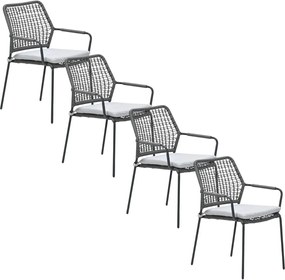 Garden Impressions Natas tuinstoel stapelbaar grijs - 4 stuks