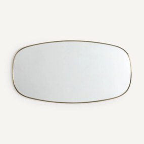 Spiegel met kader in verouderde messing H100cm, Caligone