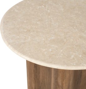 Ronde Botticino Bijzettafel - 50 X 50cm.
