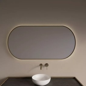 Gliss Design Aura spiegel met LED-verlichting 120x70cm mat goud