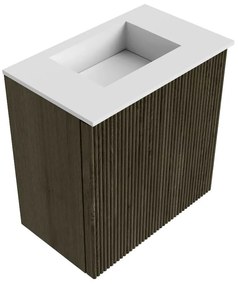Mondiaz Joya 40cm toiletmeubel shadow met wastafel faye midden zonder kraangat talc