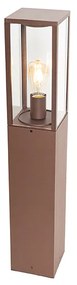Buitenlamp roestbruin met grondpin en kabelmof 80cm IP44 - Charlois Industriele / Industrie / Industrial, Modern E27 IP44 Buitenverlichting