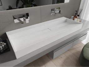 Mexen Ava waskom voor op het aanrecht van conglomeraat B/O 120 x 46 cm, wit - 23011200