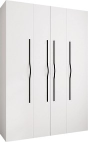 Kledingkast Hartford 564, Wit, Zwart, 246x170x42cm, Kledingkast deuren: Met scharnieren, Aantal planken: 12, Aantal planken: 12