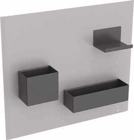 Geberit Acanto Magneetwand met accessoires 44,9x7,5x38,8 cm Zandgrijs/Lava