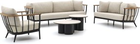 Stoel-bank loungeset Apple Bee | 6 personen | Loungeset Zwart | Aluminium | Kees Smit Tuinmeubelen