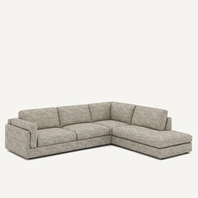 Hoekbank in gestippelde visgraatstof, César