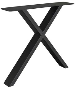 Industrieel onderstel X- Fineline poot | Zwart metaal | 78 x 72 cm (2 stuks)