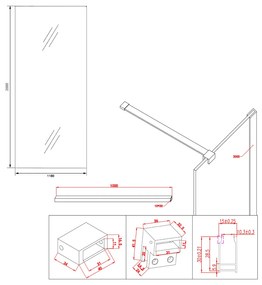 Saniclear Redro douchewand 120cm anti-kalk 8mm zwart