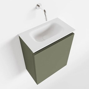 Mondiaz Ture 40cm toiletmeubel army met wastafel talc midden geen kraangat