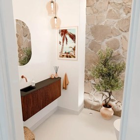 Mondiaz Joya 110cm toiletmeubel ronding rechts ruby met wastafel faye links zonder kraangat urban