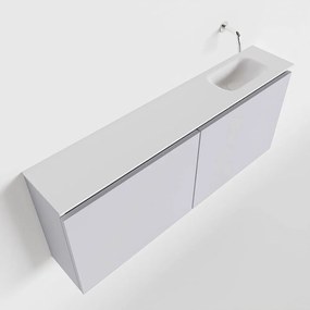 Mondiaz Ture 120cm toiletmeubel cale met wastafel talc rechts geen kraangat