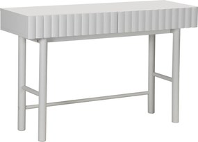 Sidetable Met Grote Ribbels Wit - 120 X 35cm.