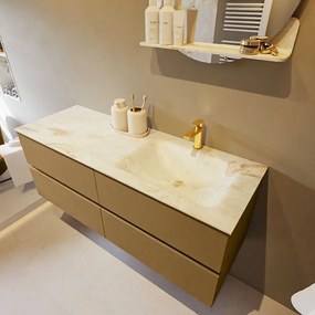 Mondiaz Vica DLux badmeubel 130cm oro 4 lades met wastafel frappe rechts 1 kraangat