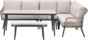 Garden Impressions Kalibo lounge dining set 6-delig R - desert sand
