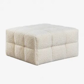 Harriet Schapenvacht Puff Chenille Crème Beige - Sklum
