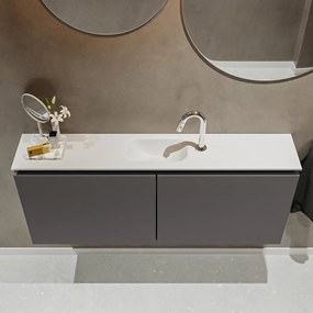 Mondiaz Ture 120cm toiletmeubel dark grey met wastafel talc midden 1 kraangat
