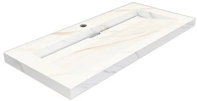 Lambini Designs Quri keramische wastafel 100cm marmer met 1 kraangat