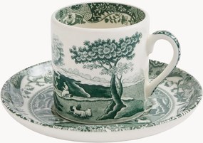 Koffiekopje & schoteltje Heritage Green Italian van keramiek, 2-delig