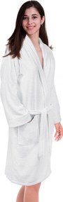 Badjas - 100% Katoen, waarvan 50% Gerecyclede Katoen - GRS Gecertificeerd - Maat M - Bright White