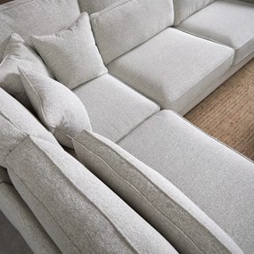 Hoekbank Met Dubbele Rugkussens Beige L
