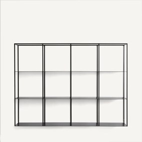 Wandboekenkast in staal, hoogte 100,6 cm, PARALLEL