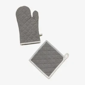 Dasiel Ovenhandschoenen En Doekenset Donkergrijs - Sklum