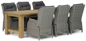 Tuinset 6 personen 260 cm Wicker Grijs Garden Collections Edingburgh/Fourmile