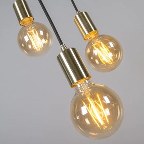 Art Deco hanglamp goud 3-lichts - Facil Design, Modern E27 rond Binnenverlichting Lamp