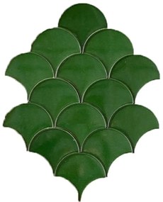 Terre d'Azur Hawaiian visschub tegels/mermaid tegels groen 12.5x6.3cm