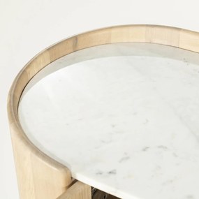 Eleonora Don Dressoir Eiken Met Wit Marmer - 165x45x75cm.