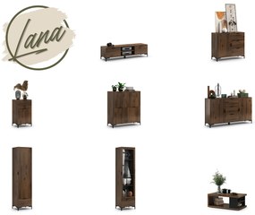 LANA Elegant walnoot - SALONTAFEL MET LEGPLANK