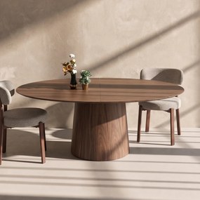 Walnoot Eetttafel Ovaal Uitschuifbaar