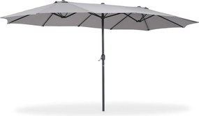 Merida dubbele tuinparasol 2,7 x 4,5 m grijs Garden Point