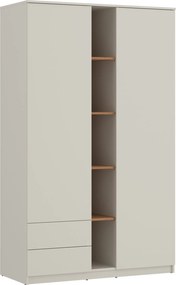 Kledingkast Ferferu 106, Kasjmier, Eiken, 205x120x60cm, 122.8 kg, Kledingkast deuren: Met scharnieren