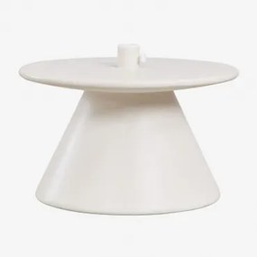 Darwys Ronde Betonnen Parasolvoet Met Geïntegreerde Tafel Wit - Sklum