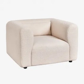 Beklede Fauteuil Fogler Teddystof Crème Beige - Sklum