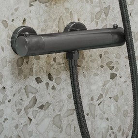 Saniclear Iron Stripes opbouw douchethermostaat verouderd ijzer - gunmetal