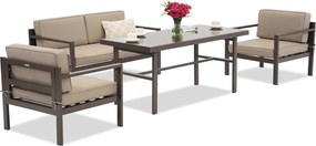 Garden Point Porto Apetito 4 bruine tuinmeubelset