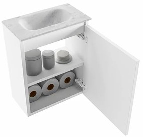 Mondiaz Ture DLux toiletmeubel 40cm talc met wastafel opalo midden zonder kraangat