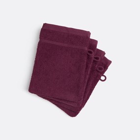 Set van 4 washandjes in bouclette badstof, Zavara
