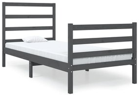 vidaXL Bedframe massief grenenhout grijs 75x190 cm 2FT6 Small Single