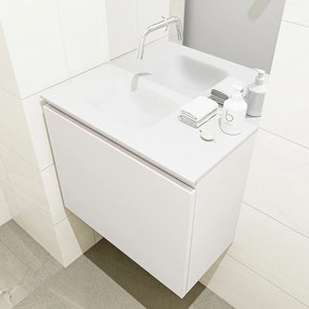 Mondiaz Olan 60cm toiletmeubel linen met wastafel talc links geen kraangat